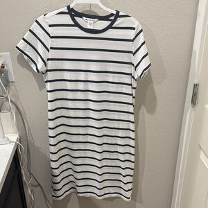 Athleta Thread Navy and White Striped Dress